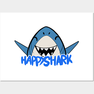 Happy Shark Posters and Art